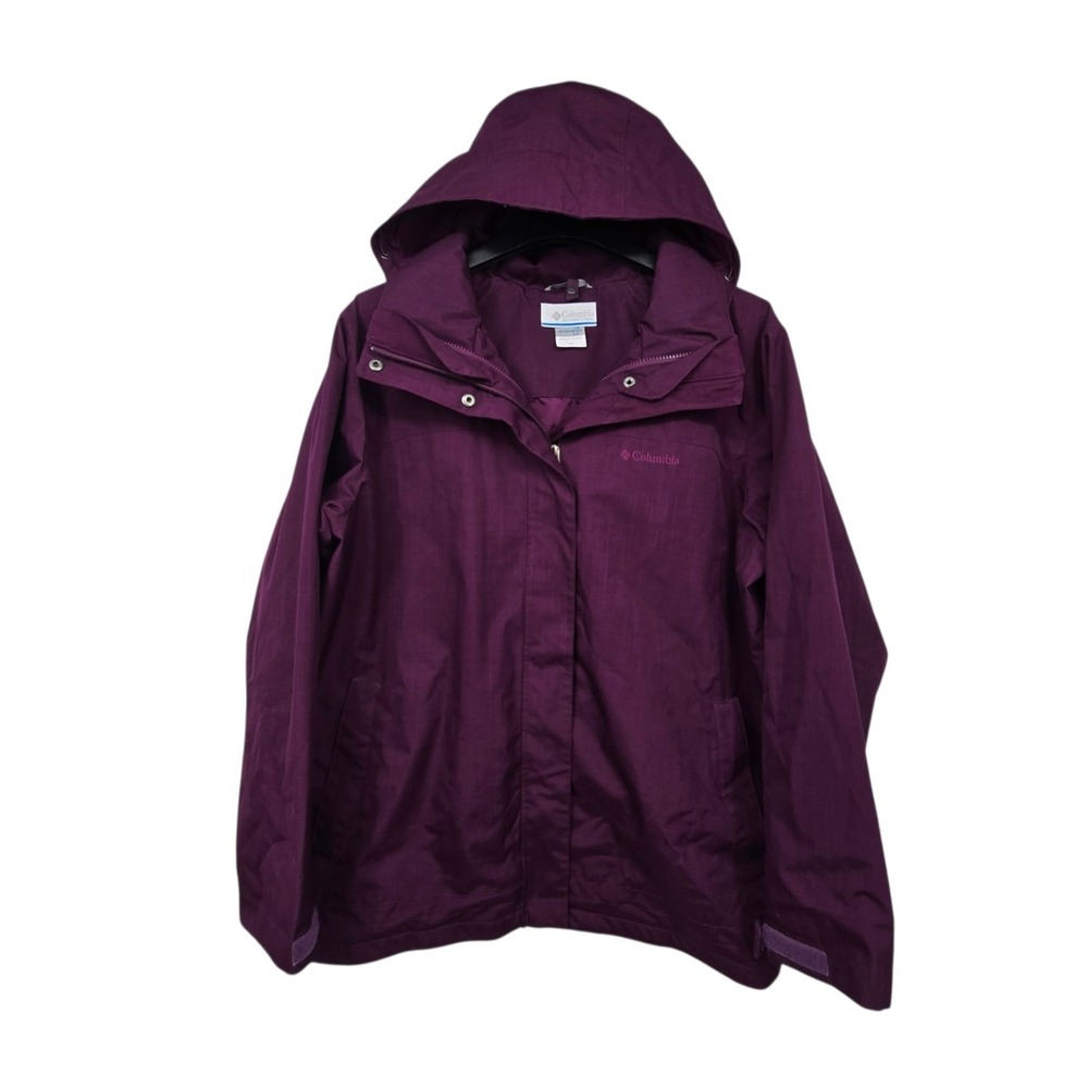 Columbia Interchange Hooded Jacket Womens Plus 2X Purple Outdoor Pockets Hood